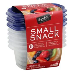 Signature Select Containers Storage Small 1.187 Cup Tight Seal Bpa Free - 6 Count