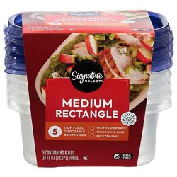 Signature Select Containers Storage Medium 3 Cups Tight Seal Bpa Free - 5 Count