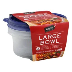 Signature Select Containers Storage Large 6 Cups Tight Seal Bpa Free - 3 Count