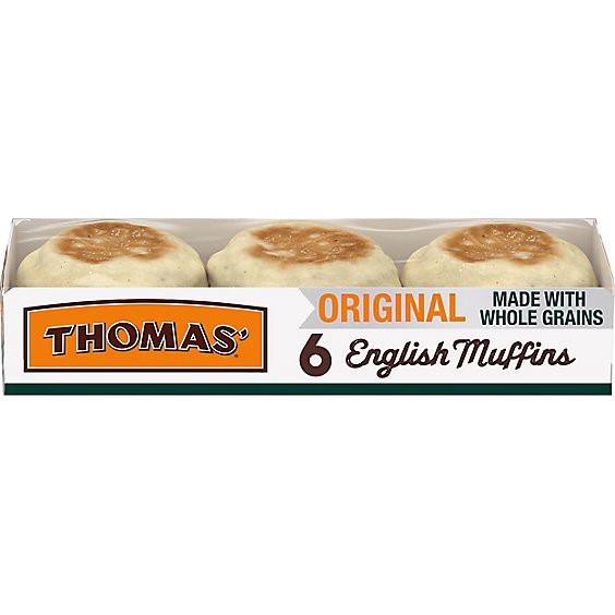 slide 1 of 1, Thomas' Whole Grain English Muffins - 12 Oz, 12 oz