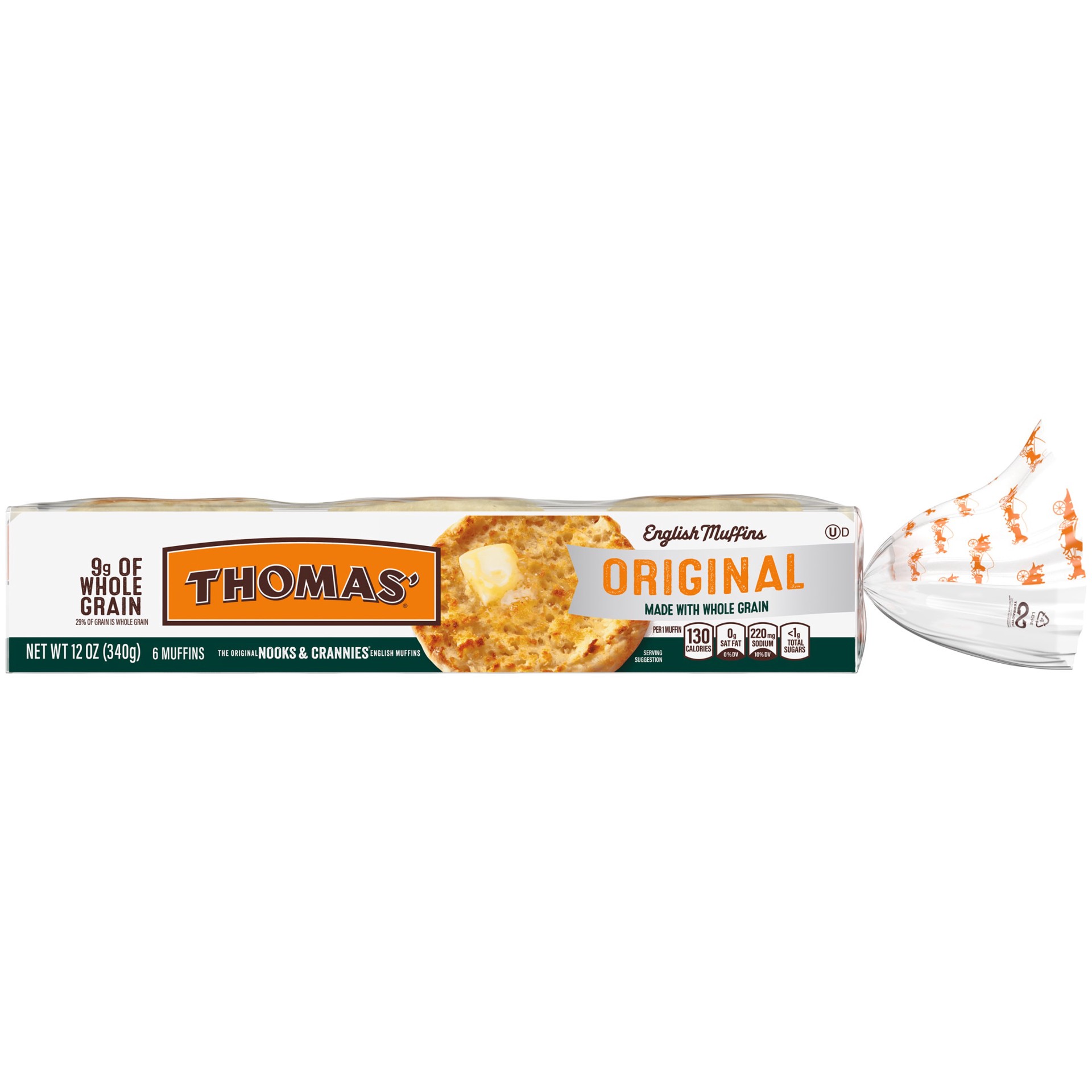 slide 3 of 5, Thomas' Whole Grain English Muffins - 12 Oz, 12 oz