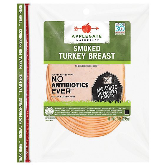 slide 1 of 9, Applegate Natural Smoked Turkey Breast - 7 Oz, 7 oz
