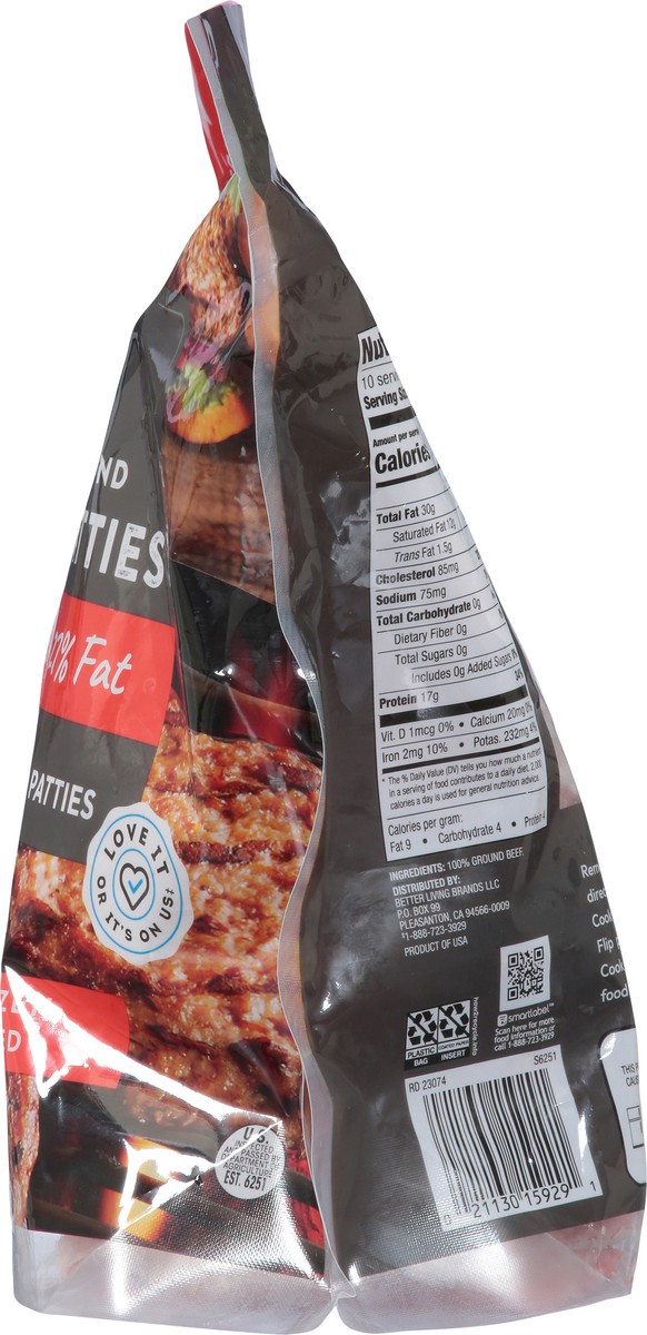 slide 8 of 11, Signature Select 73% Lean 27% Fat Ground Beef Patties - 40 Oz, 40 oz
