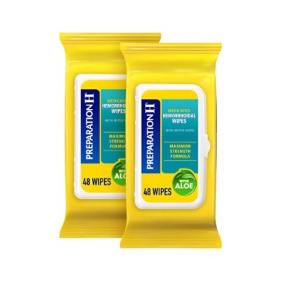 slide 1 of 1, Preparation H Flushable Medicated Hemorrhoidal Wipes Pouch Maximum Strength Relief - 96 Count, 96 ct