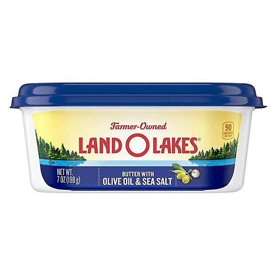 slide 1 of 11, Land O Lakes Butter With Olive Oil And Sea Salt Spreadable Tub - 7 Oz, 7 oz
