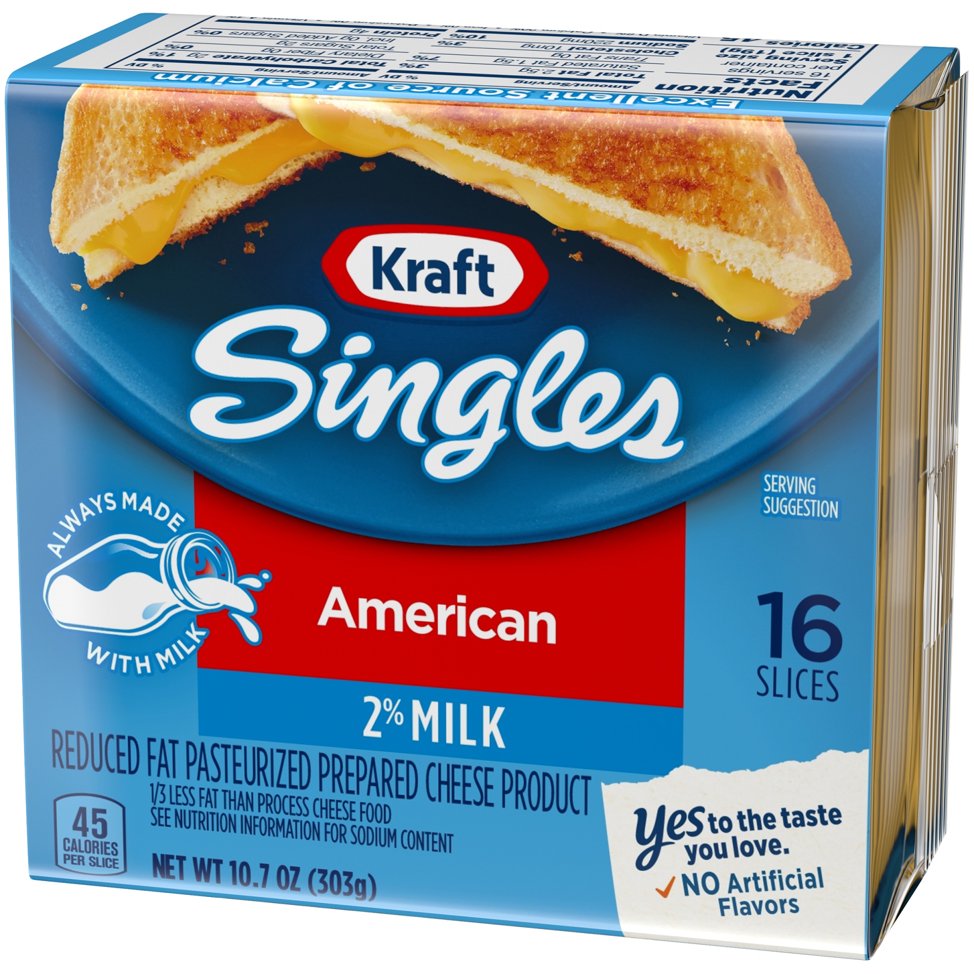 slide 9 of 12, Kraft Singles 2% Milk Reduced Fat American Slices Pack, 16 ct; 10.7 oz