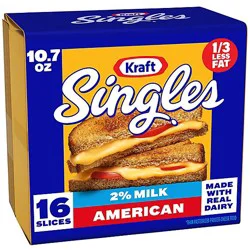 Kraft Singles 2% Milk Reduced Fat American Slices - 16 Count