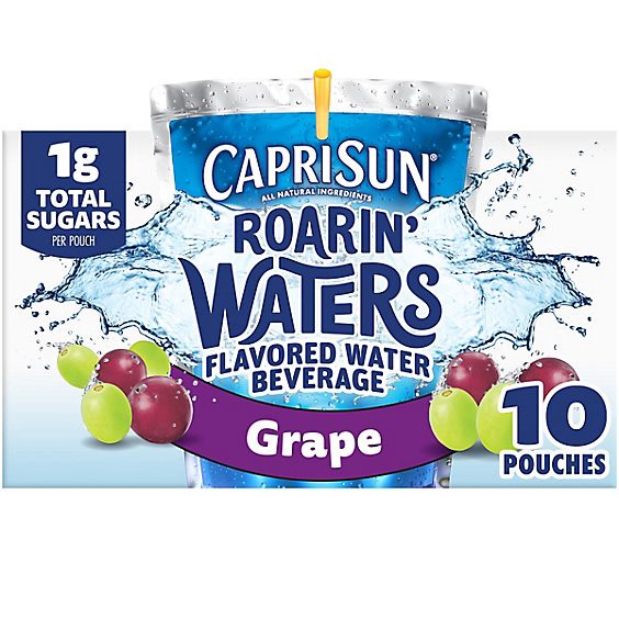 slide 1 of 8, Capri Sun Roarin' Waters Grape Flavored - 10 - 6 Fl. Oz., 10 ct; 6 fl oz