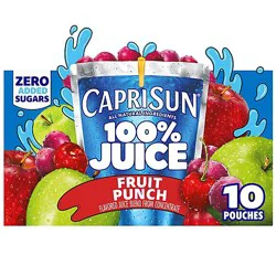 Capri Sun 100% Juice Fruit Punch Flavored All-Natural Juice Blend - 10 - 6 Fl. Oz.