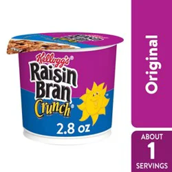 Raisin Bran Crunch Breakfast Cereal Cup Fiber Cereal Original - 2.8 Oz