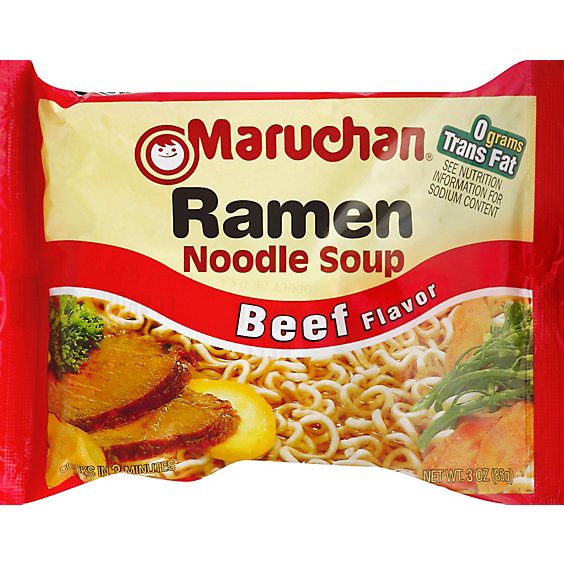 slide 1 of 1, Maruchan Ramen Noodle Soup Beef Flavor - 3 Oz, 3 oz
