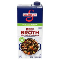 Swanson 100% Natural - Lower Sodium Beef Broth - 32 Oz
