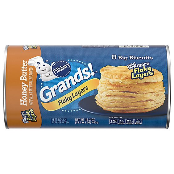 slide 1 of 1, Pillsbury Grands! Biscuits Flaky Layers Honey Butter 8 Count - 16.3 Oz, 16.3 oz