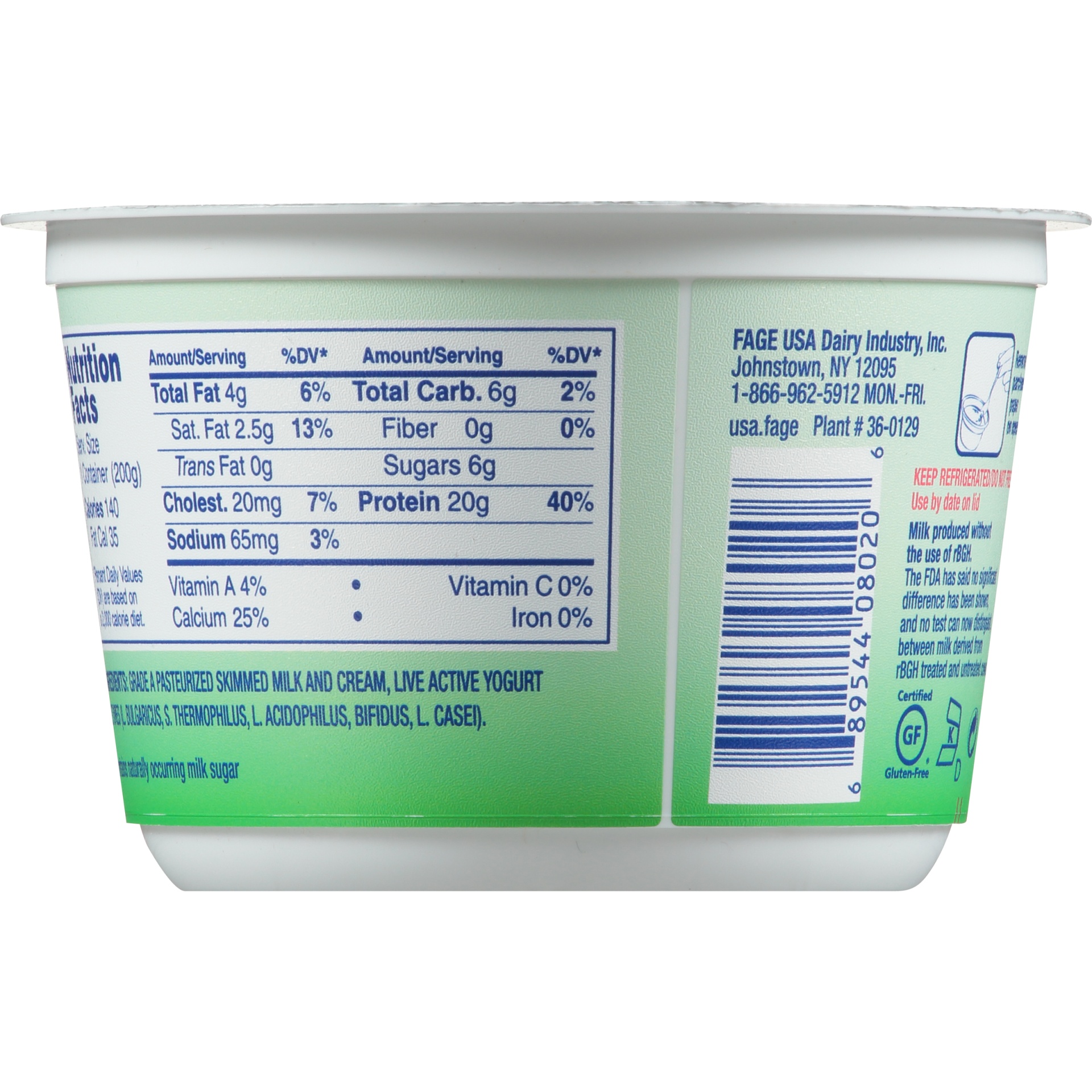 slide 3 of 8, FAGE Total 2% Milkfat Plain Greek Yogurt - 5.3oz, 