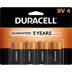 Duracell Coppertop Battery Alkaline 9v - 4 Count