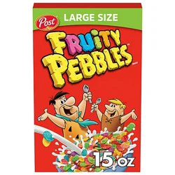 Post Fruity Pebbles Gluten Free Breakfast Cereal Family Size Box - 15 Oz