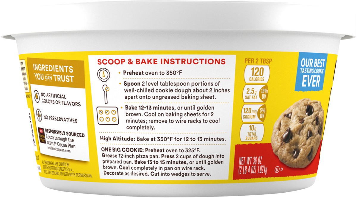 slide 4 of 10, Nestle Toll House Chocolate Chip Cookie Dough - 36 Oz, 36 oz