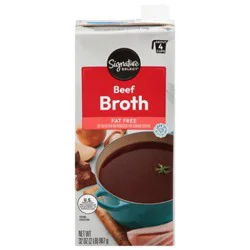Signature Select Broth Beef Fat Free - 32 Oz
