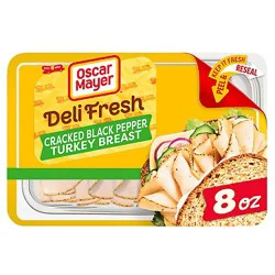 Oscar Mayer Deli Fresh Cracked Black Pepper Sliced Turkey Breast Deli Lunch Meat - 8 Oz