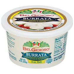 Belgioioso Fresh Mozzarella Cheese Burrata Ball - 8 Oz