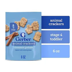 Gerber Cinnamon Graham Animal Crackers Snack Bag For Toddler - 6 Oz