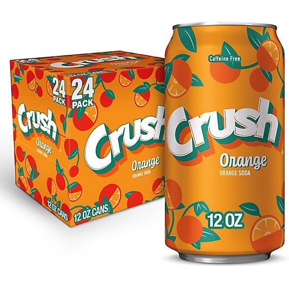 slide 1 of 1, Crush Orange Soda Cans - 24-12 Fl. Oz., 24 ct; 12 fl oz