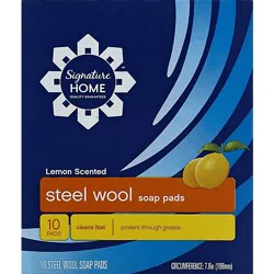 Signature Select Lemon Scented Steel Wool Soap Pads - 10 Count