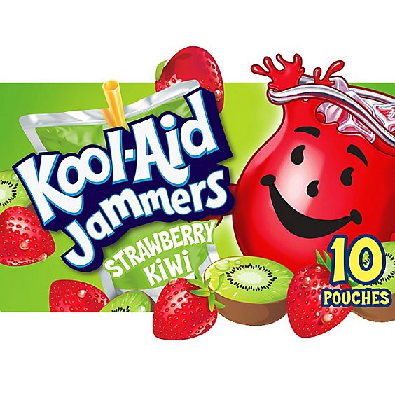 slide 1 of 13, Kool-Aid Jammers Strawberry Kiwi Flavored Drink - 10 - 6 Fl. Oz., 10 ct; 6 fl oz