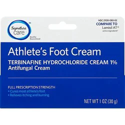 Signature Select/care Athletes Foot Cream Terbinafine Hydrochloride 1% Antifungal Full Strength - 1 Oz