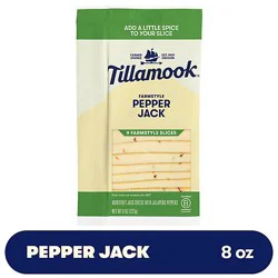 Tillamook Farmstyle Pepper Jack Thick Cut Farmstyle Slices Cheese 9 Count - 8 Oz