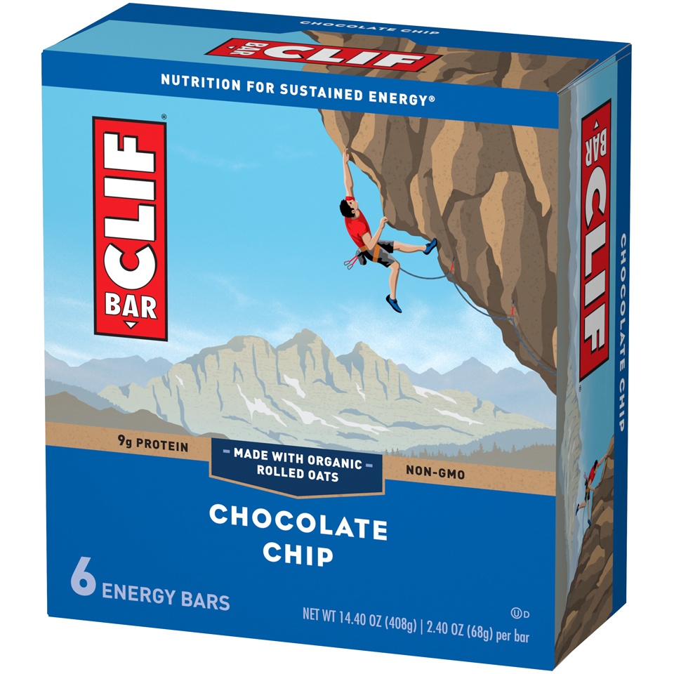 slide 10 of 15, CLIF Chocolate Chip Bars, 6 ct; 2.4 oz