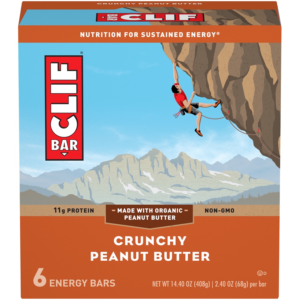 slide 2 of 9, CLIF Crunchy Peanut Butter Energy Bars - 6ct, 6 ct