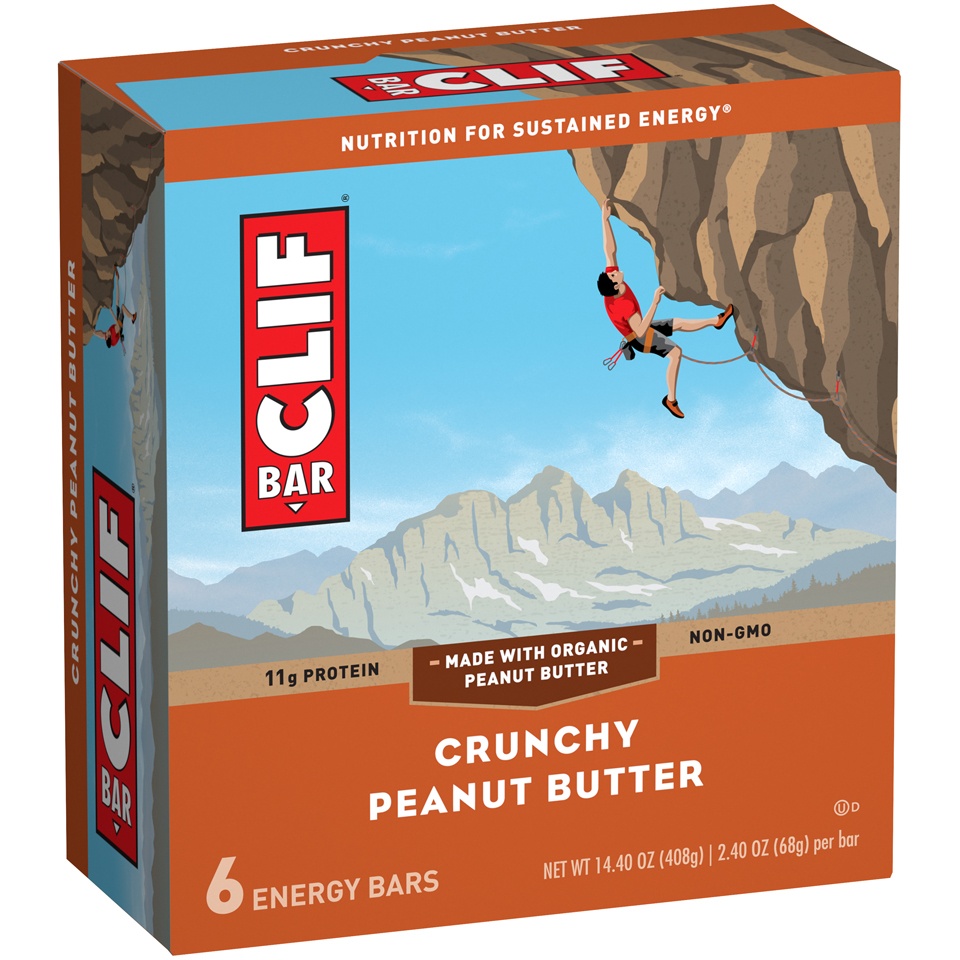 slide 3 of 9, CLIF Crunchy Peanut Butter Energy Bars - 6ct, 6 ct