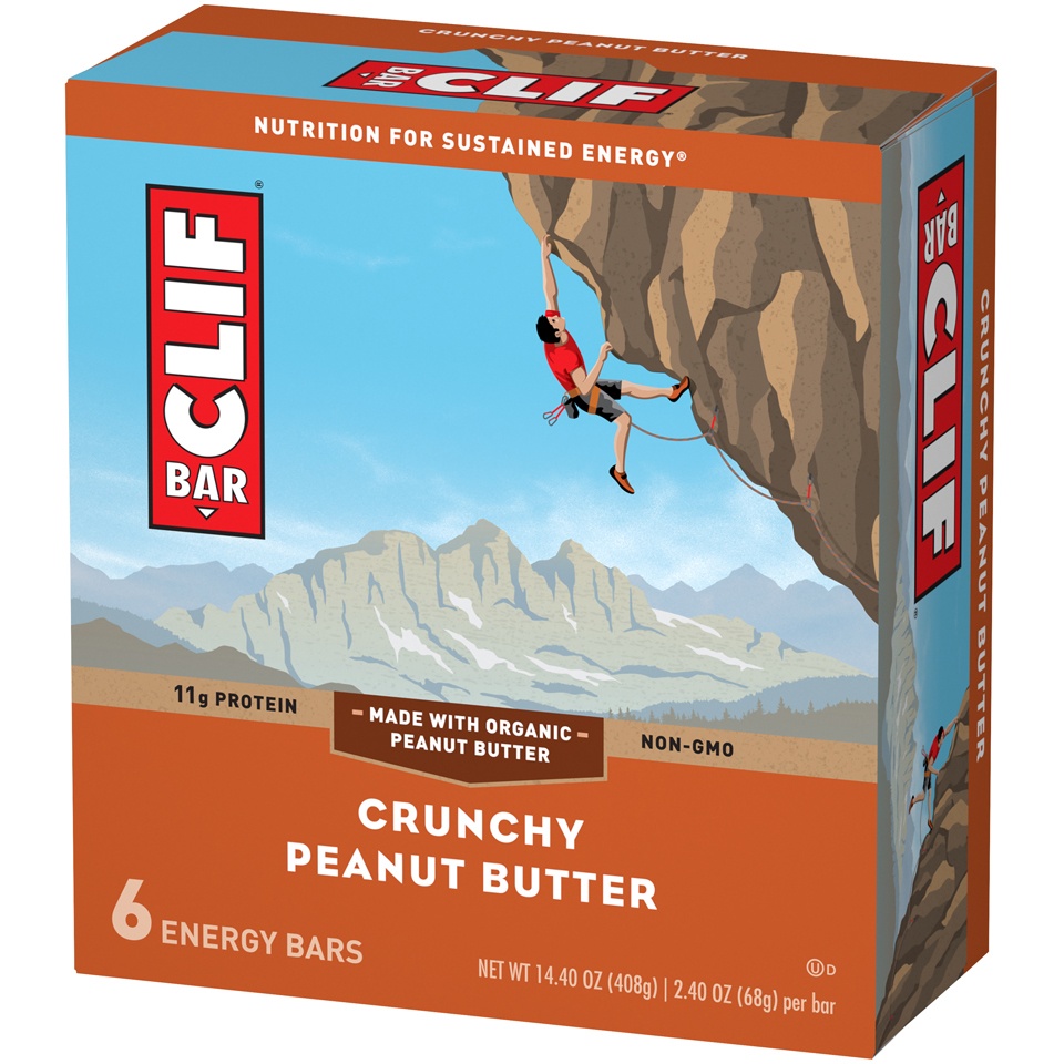 slide 6 of 9, CLIF Crunchy Peanut Butter Energy Bars - 6ct, 6 ct