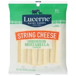 Lucerne Cheese String Mozzarella Low Moisture Part Skim - 16-1 Oz