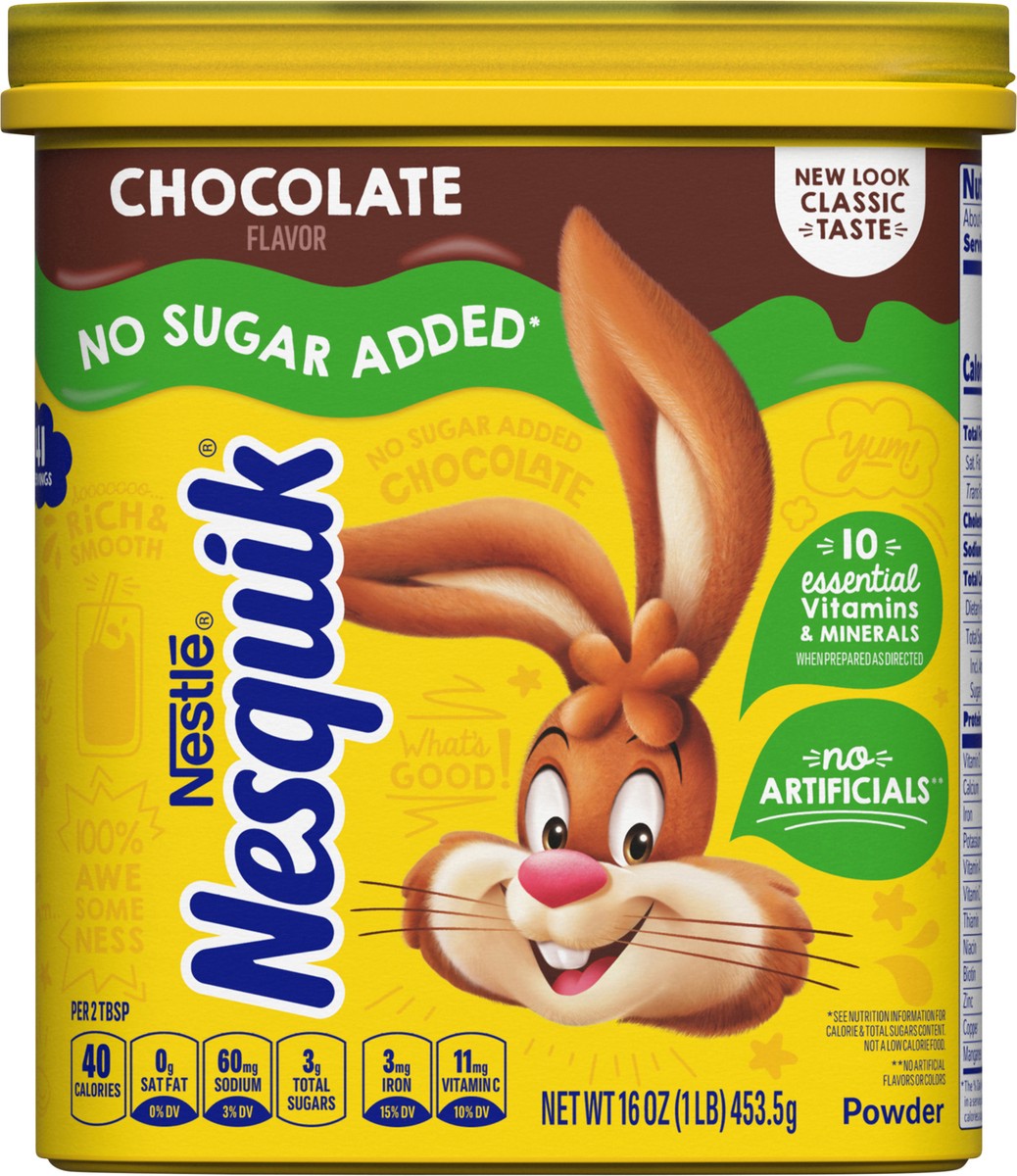 slide 10 of 11, Nesquik No Sugar Added Chocolate Flavor Powder Canister - 16 Oz., 16 oz