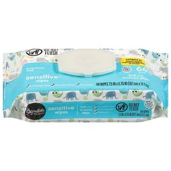 Signature Select/care Wipes Sensitive Solo 1x 64 Ct