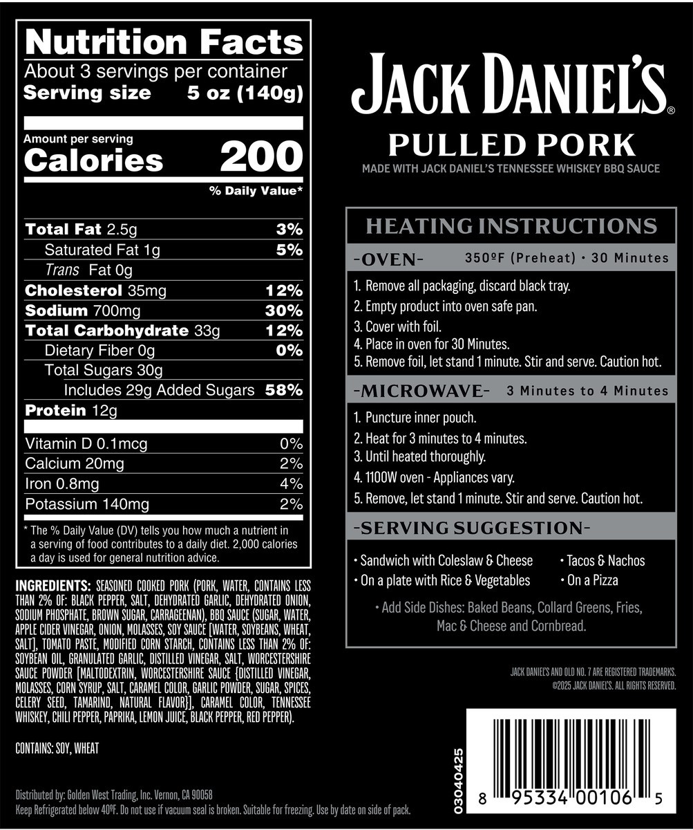 slide 8 of 8, Jack Daniels Pulled Pork Seasoned And Cooked - 16 Oz, 16 oz