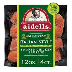 Aidells Smoked Chicken Sausage Links Italian Style With Mozzarella Cheese 4 Count - 12 Oz