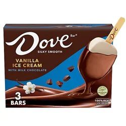 Dove Vanilla Ice Cream Bars Coated With Milk Chocolate Dessert - 3 Count