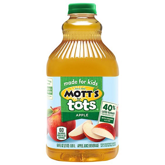 slide 1 of 1, Motts For Tots Apple Juice Bottle - 64 Fl. Oz., 64 fl oz