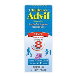 Childrens Advil Suspension Grape Flavor Ibuprofen Fever Reducer/pain Reliever- 4 Fl. Oz.