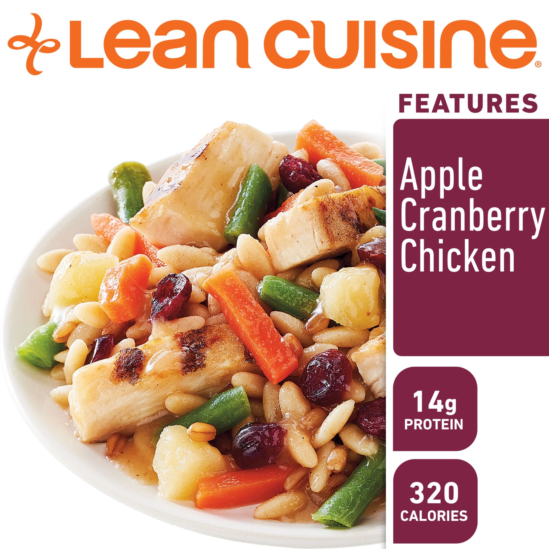 slide 2 of 6, Lean Cuisine Features Apple Cranberry Chicken Frozen Meal, 9.5 oz