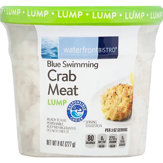 slide 1 of 1, Waterfront Bistro Crab Meat Lump Wild Caught Ready To Eat - 8 Oz, 8 oz