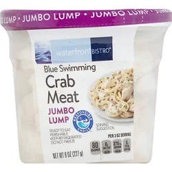 Waterfront Bistro Crab Meat Jumbo Lump Wild Caught Ready To Eat - 8 Oz