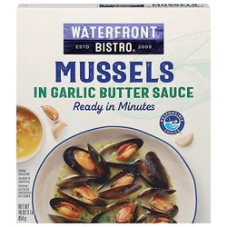 Waterfront Bistro Mussels Garlic Butter Sauce Fully Cooked Ready To Heat - 16 Oz
