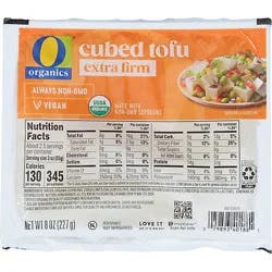 O Organics Tofu Extra Firm Cubed - 8 Oz