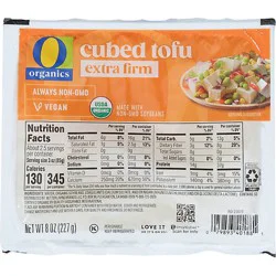 O Organics Tofu Extra Firm Cubed - 8 Oz