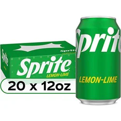 Sprite Soda Pop Lemon Lime Pack In Cans - 20-12 Fl. Oz.