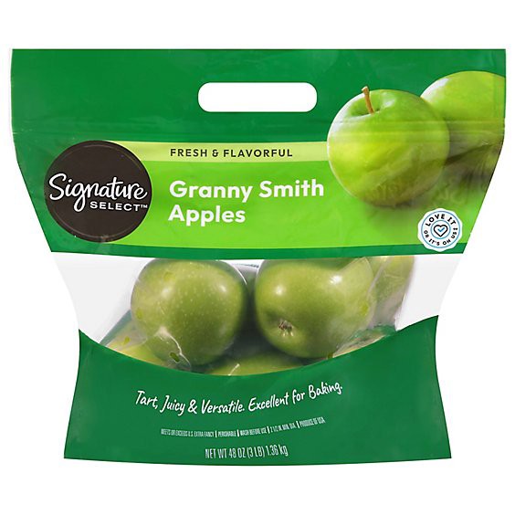 slide 1 of 1, Signature Select/farms Granny Smith Apples Prepacked Bag - 3 Lb, 3 lb